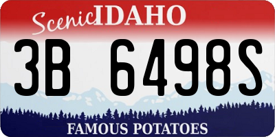 ID license plate 3B6498S