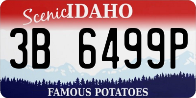 ID license plate 3B6499P