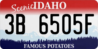 ID license plate 3B6505F