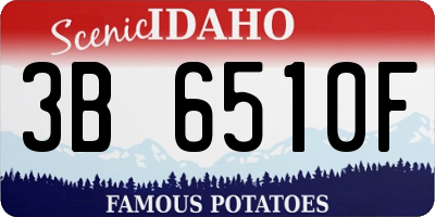 ID license plate 3B6510F