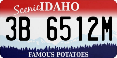 ID license plate 3B6512M