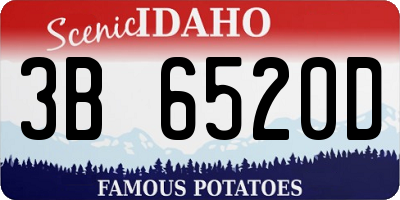 ID license plate 3B6520D
