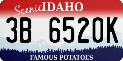 ID license plate 3B6520K