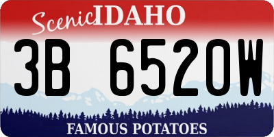 ID license plate 3B6520W