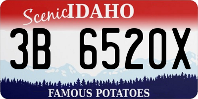 ID license plate 3B6520X