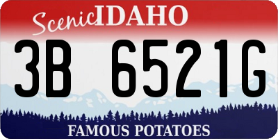 ID license plate 3B6521G