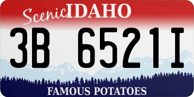 ID license plate 3B6521I