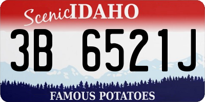 ID license plate 3B6521J