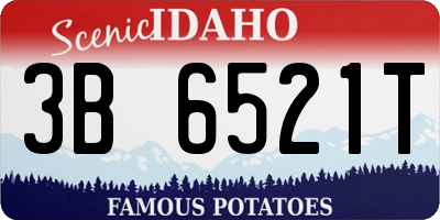 ID license plate 3B6521T