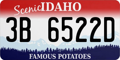 ID license plate 3B6522D