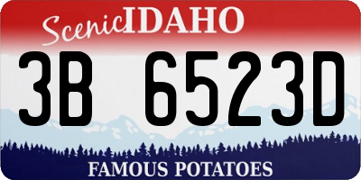 ID license plate 3B6523D