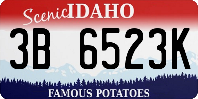 ID license plate 3B6523K