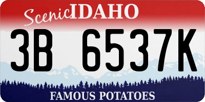 ID license plate 3B6537K