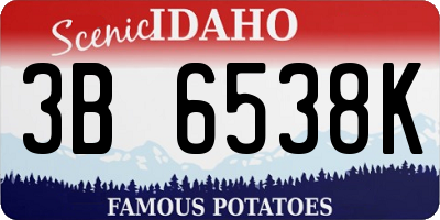ID license plate 3B6538K