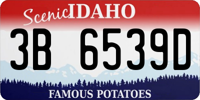 ID license plate 3B6539D