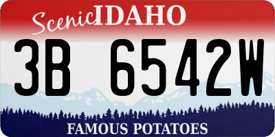 ID license plate 3B6542W