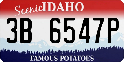 ID license plate 3B6547P