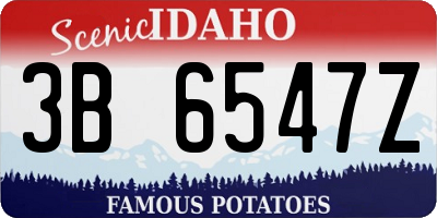 ID license plate 3B6547Z
