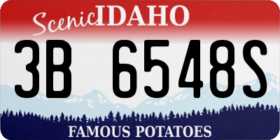 ID license plate 3B6548S