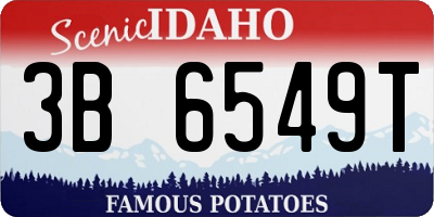 ID license plate 3B6549T