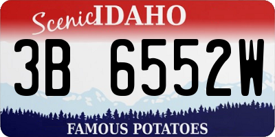 ID license plate 3B6552W