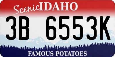 ID license plate 3B6553K