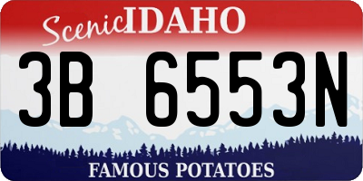 ID license plate 3B6553N