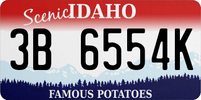 ID license plate 3B6554K
