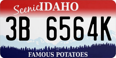ID license plate 3B6564K