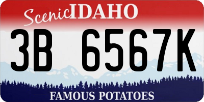 ID license plate 3B6567K