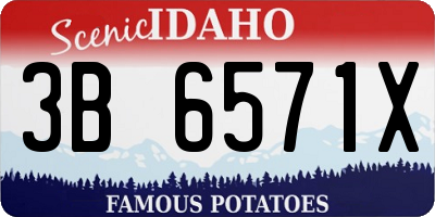 ID license plate 3B6571X