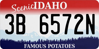 ID license plate 3B6572N