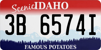 ID license plate 3B6574I