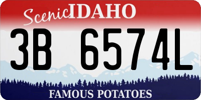 ID license plate 3B6574L