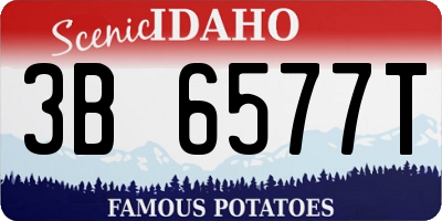 ID license plate 3B6577T