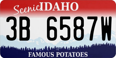 ID license plate 3B6587W