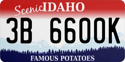 ID license plate 3B6600K