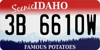 ID license plate 3B6610W
