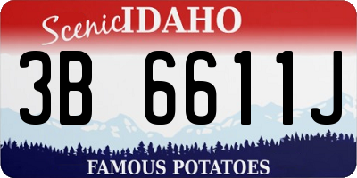 ID license plate 3B6611J