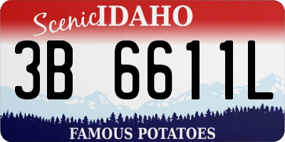 ID license plate 3B6611L