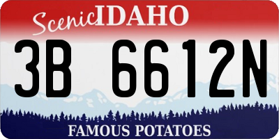 ID license plate 3B6612N