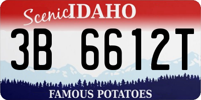 ID license plate 3B6612T