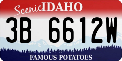 ID license plate 3B6612W