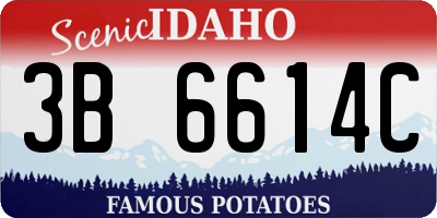 ID license plate 3B6614C