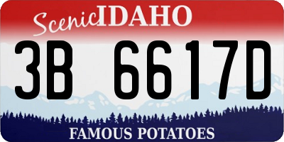 ID license plate 3B6617D
