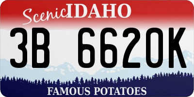 ID license plate 3B6620K