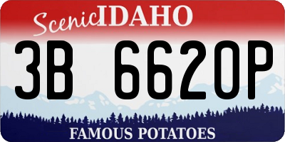 ID license plate 3B6620P