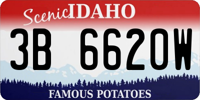 ID license plate 3B6620W