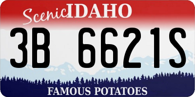 ID license plate 3B6621S