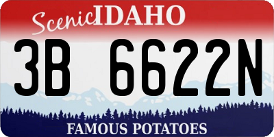 ID license plate 3B6622N